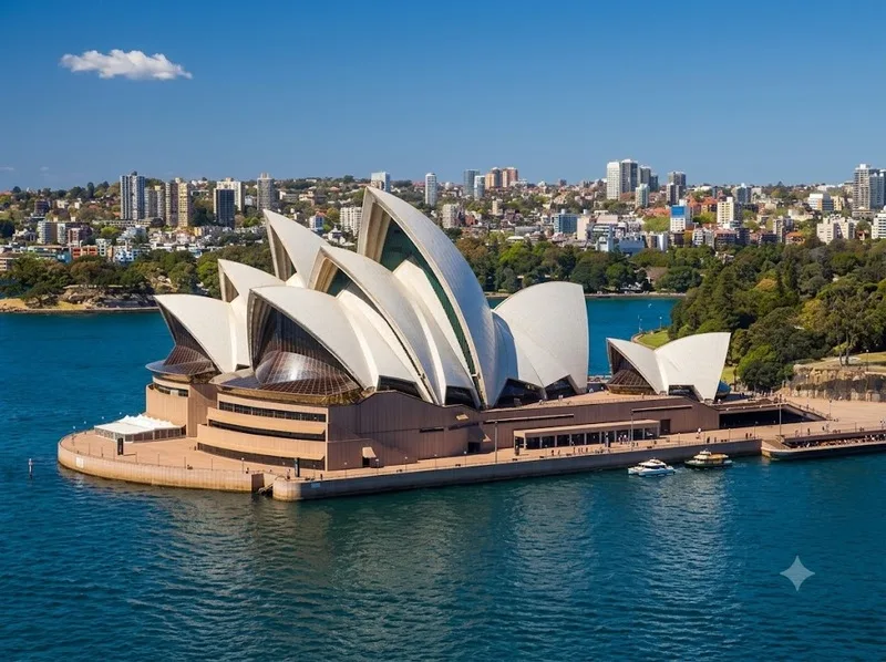 Nhà hát Opera Sydney nổi bật bên cảng Sydney Harbour